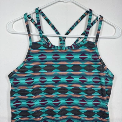 Regata feminina Patagonia com costas treliçadas geométricas astecas tamanho pequeno - Imagem 1 de 4