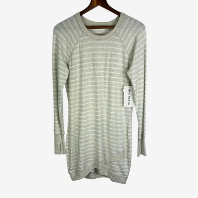 Athleta серый в полоску крест толстовка платье размер S модальная смесь легкий - Изображение 1 из 4