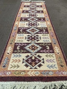 Turkish Rug Runner Kilim Cotton Washable Reversible Multi colour 60/180 cm - Picture 1 of 7