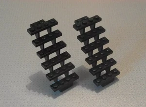 LEGO Black Stairs Staircase X2 Size 7x4x6 Straight 30134 CITY Building Accessory - Picture 1 of 6