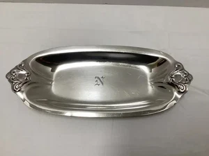 Bandeja Real Danesa Plata de Ley 13" 478g Intl J46-2 con Guión "N" Mono - Imagen 1 de 12