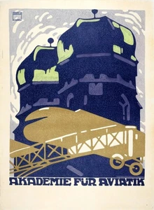 Advertising Posters Akademie Fur Aviatik Aviation Academy Hohlwein - Picture 1 of 1