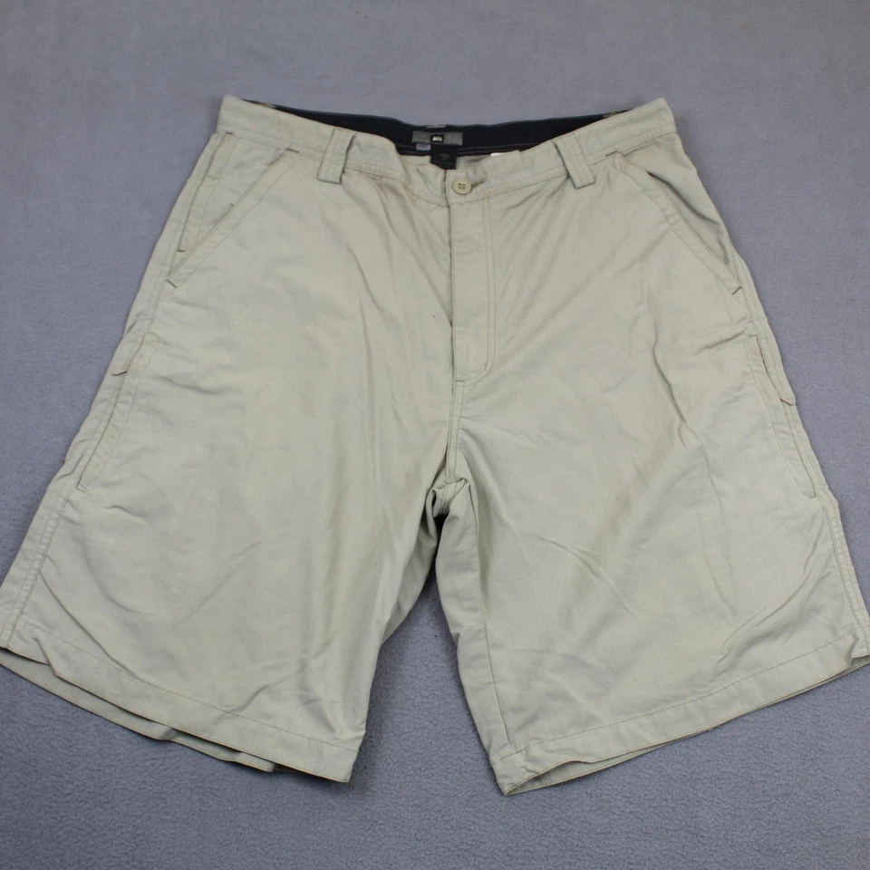 REI Shorts Mens 36 Tan Nylon UPF 50+ Outdoor Cargo Hiking Performance 34X10 - Image 1 of 4