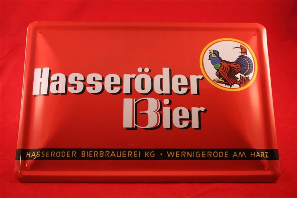 Blechschild 20x30cm Hasseröder Biere Querformat rot - Auerhahn Wernigerode  - Bild 1 von 1