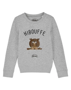 Kids Sweatshirt. Color Gray. HIBOUFFE - Picture 1 of 3