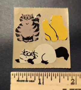 Russ Sticker Delight Cats 80's sticker module with 3 cat stickers Style 5433 - Picture 1 of 2