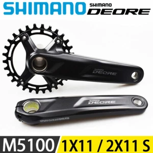 SHIMANO DEORE FC-M5100 Crankset 1X11 2X11 Speed 36-26T 32T 170 175mm MTB Bicycle - Picture 1 of 11