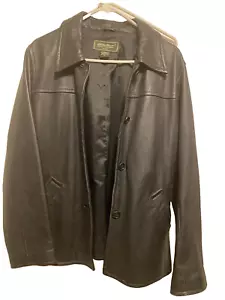Eddie Bauer Damen schwarz Leder Langarm Vintage 2004 Automantel Medium - Bild 1 von 11