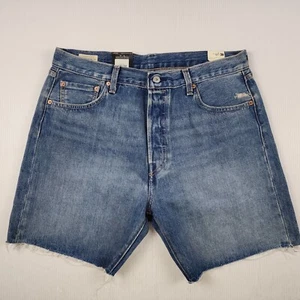 Levi's 501 '93 7" Shorts Mens Size 36 Blue Denim Cut Off Cotton Medium Wash NEW - Picture 1 of 8