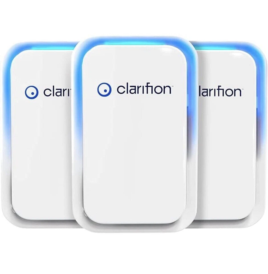 ION Clarifion GL-139 Air Ionizers for Home Negative Ion Filtration - Pack of 3, White