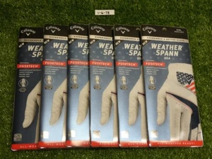 6 Callaway Weather Spann USA Men's XXL 2XL Golf Gloves Worn on Left Hand New - Picture 1 of 3