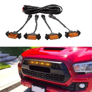 4Pcs LED Grille Light Raptor Style For Toyota Tacoma TRD PRO Front Grille 16-22 - Picture 1 of 12