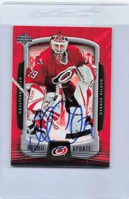2005/06 UD Rookie Update #17 Martin Gerber Hurricanes Signed Auto *H3074 - Image 1 of 2