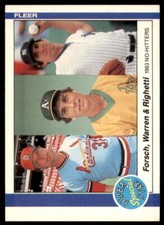 1984 Fleer Bob Forsch/Mike Warren/Dave Righetti . #639.