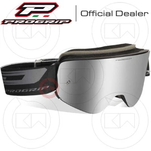 MASCHERA PROGRIP MAGNETIC MOTO CROSS ENDURO 3205 Nero/Argento Lente Specchio - Foto 1 di 3