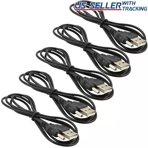 (5-pack) USB to 3.5x1.35mm Barrel Connector 5V DC Power Cable Male, 5ft 5X - Picture 1 of 2