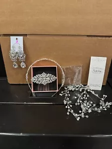 Rhinestone Bridal Hair accessories set Crystal - Picture 1 of 4