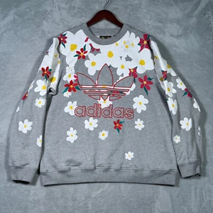 Adidas x Pharrell Williams Sweatshirt Mens XL Gray Daisy Pullover Floral - Picture 1 of 11