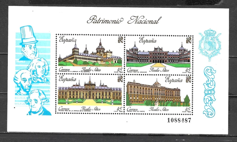 ESPAÑA 1989 SERIE PATRIMONIO NACIONAL EDIFIL 3046** MNH HOJA BLOQUE HB - Imagen 1 de 1