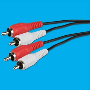 Maplin 3M Double Phono Câble Mâle vers Mâle Plaqué Or Analogue Acoustique - Photo 1 sur 2