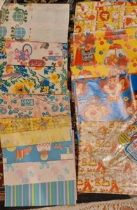Vintage Gift Wrapping Paper Kids Birthday Clowns, Holly Hobby, Baby, Jungle, Zoo - Picture 1 of 13