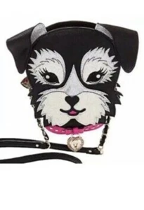 $88 Betsey Johnson KITSCH FRITZY PUPPY Scottish Terrier Crossbody squeaks Bup2 - Picture 1 of 11