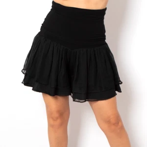 I BLUES Black Silk Shorts Short Ruffle Culotte Shorts Size I 42; GB 12; USA 8 - Picture 1 of 14