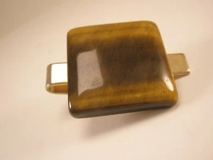 Vintage Tiger's Eye Simple Plain Basic SHORT Tie Bar Clip - Picture 1 of 3