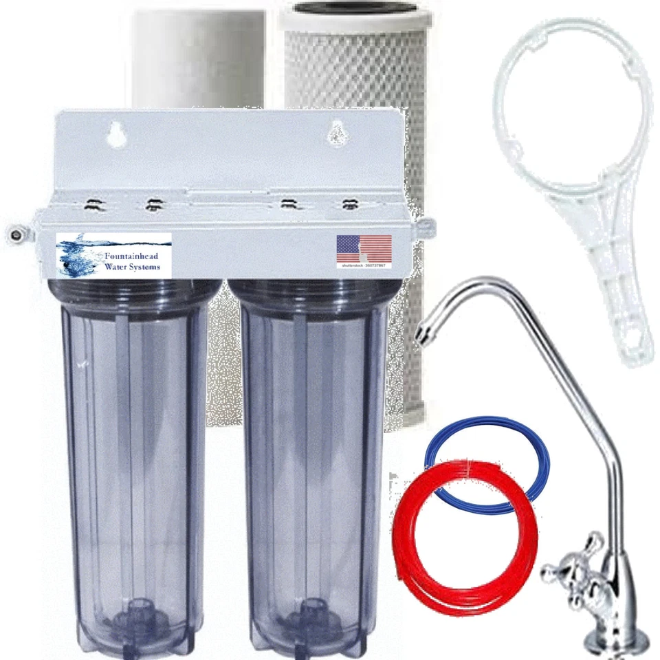 2 Stage Under Sink Drinking Water Clear Filtration System. Choice of Faucets. - Image 1 of 1