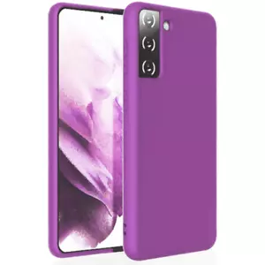 PURPLE Liquid Silicone Gel Rubber Shockproof Case Cover for Samsung S21 Plus 5G - Picture 1 of 2