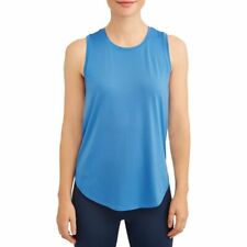 Avia Womens Top Perforated Tank Blue Active Relaxed Fit Size XL Sleeveless
