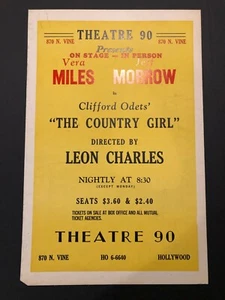 The Country Girl Live Window Card/Theatre 90 Hollywood (1950s) - 12" x 18" EX+ - Picture 1 of 1