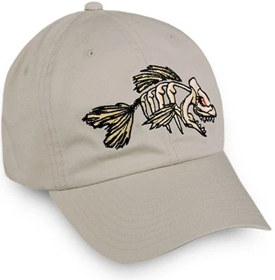 Mean Bonefish Cotton Twill Cap in YOUTH Size. Stone. - Image 1 of 3