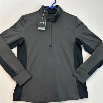 Camisa de golf Under Armour Storm Thrive para mujer 1/2 cremallera polar gris azabache Foto 1 de 4