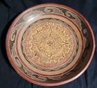 10"D Aztec Mayan Calendar Pottery Bowl Dish Latin American