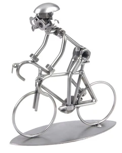 Rennrad Metallfigur Schraubenmännchen Stahl klarlackiert - Bild 1 von 1