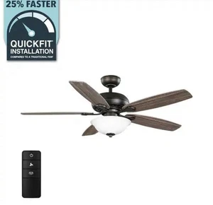 Hampton Bay Southwind II 52 In. Indoor LED Bronze Ceiling Fan with Light Kit - Picture 1 of 13