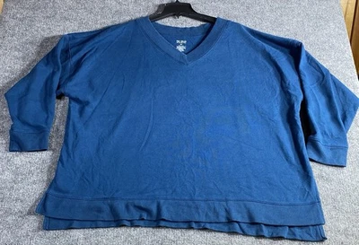 Tek Gear “On The Go Gear” V Neck Pullover Long Sleeve Sweat Shirt Top Plus Sz 3X - Image 1 of 4