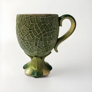 Vintage Capodimonte Italy 55-1324 Porcelain Pedestal Tea Coffee Cup Lime Green - Picture 1 of 13