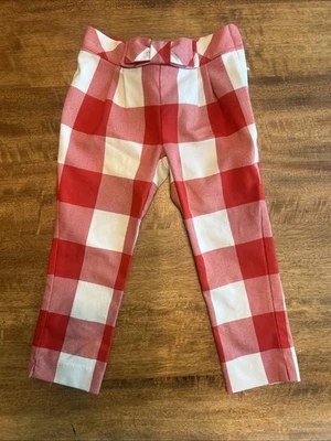 Pantalones Janie and Jack rojos y crema a cuadros para niños talla 6 Foto 1 de 3