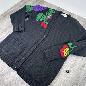 Suéter Feo Outlander De Colección Uvas Floral Fruta Mujer Mediano Negro Mezcla de Lana - Imagen 1 de 15