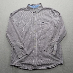 Chaps Mens Size XL Navy White Striped Long Sleeve Button Down Shirt - Picture 1 of 11