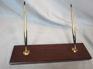 Vintage 10K Gold Filled Cross Pen & Pencil Walnut Desk Set - Picture 1 of 3