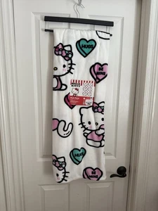 RARE Hello Kitty Valentines Day Candy Conversation Hearts Plush Throw Blanket - Picture 1 of 2
