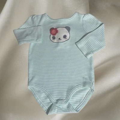 Gymboree Baby Girl Size 6-12m Green Striped Bodysuit Long Sleeves VGC - Image 1 of 3