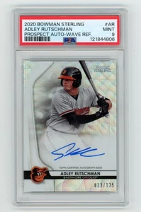 Adley Rutschman Signed 2020 Bowman Sterling Prospect Auto Wave Refractor PSA 9 - Picture 1 of 2