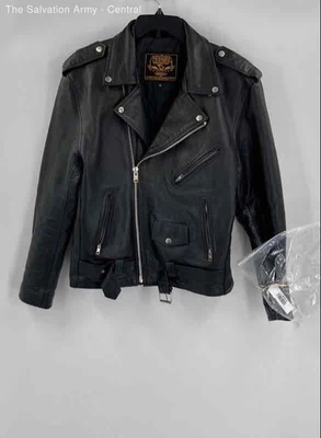 Milwaukee Mens Black Leather Long Sleeve Full-Zip Motorcycle Jacket Size Medium - Image 1 of 4