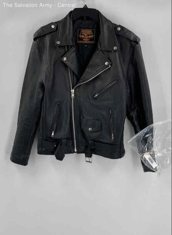 Milwaukee Mens Black Leather Long Sleeve Full-Zip Motorcycle Jacket Size Medium - Image 1 of 4