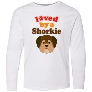 Inktastic Shorkie Dog Shih Tzu Yorkie Youth Long Sleeve T-Shirt Pets Hybrid Tee - Picture 1 of 4