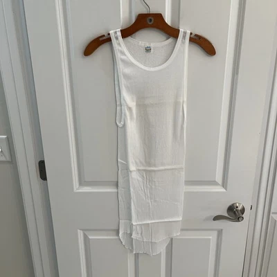 Camiseta sin mangas vintage de los años 70 Jockey Suprel blanca en blanco para hombre grande L Hecha en EE. UU. NUEVA Foto 1 de 4